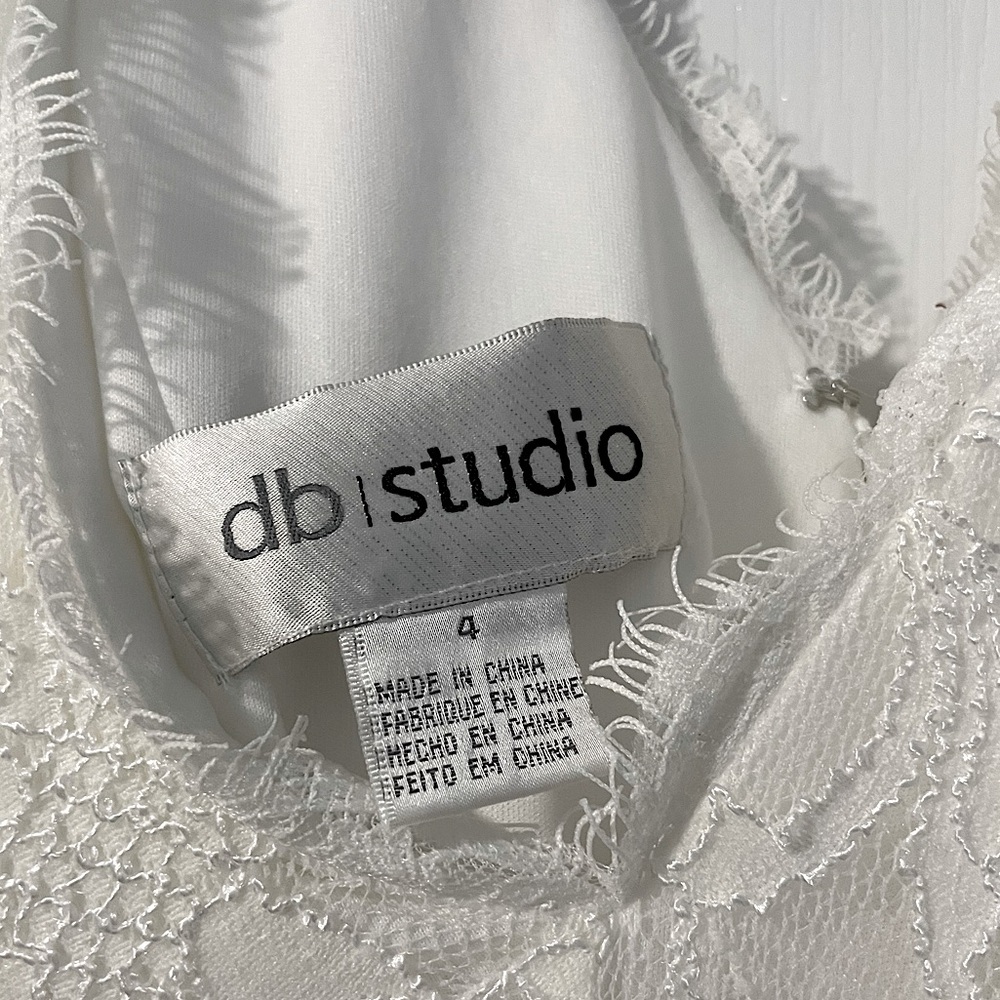 David’s Bridal, DB Studio, Size 4, Ivory, Lace Wedding Dress, NWT - Picture 7 of 9